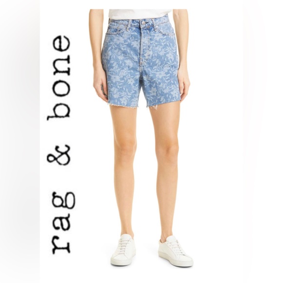 NWT💝 rag & bone Maya High Waist Raw Hem Denim Shorts Size 26